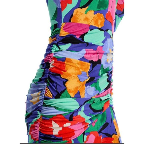 Aqua Abstract Jersey Slit Maxi Dress Size Large New With Tags - Picture 6 of 6